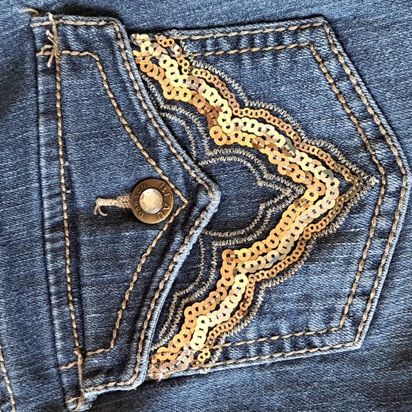 BEAU DAWSON JEANS SIZE 8 DETAILING  ON BACK POCKETS BOOT CUT - Picture 4 of 13